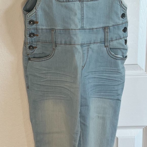 ChiQle Denim Architect Overalls Women's Light Blue Denim Jumpsuit - Small - Picture 6 of 8